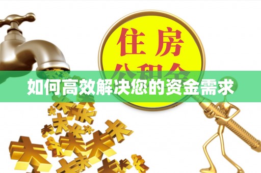 延长如何高效解决您的资金需求